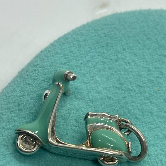 Tiffany & Co. Vintage Sterling Silver Blue Enamel Vespa Scooter Charm - Picture 14 of 16